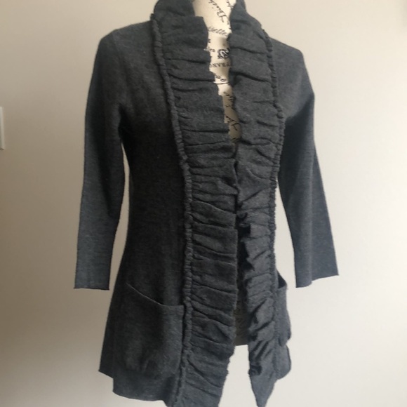 100% wool sweater cardigan grey Size Small, Like new condition - Picture 7 of 16